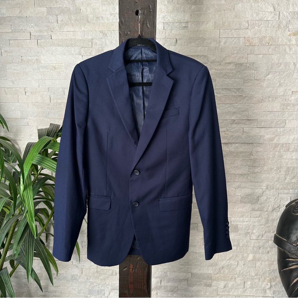 EGARA “Extreme Slim Fit” Dark Blue Blazer Sport Coat Jacket Size 35 Regular